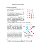 Miscellaneous from molecular techniques given in the first class 