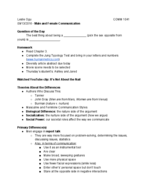 Lecture 5 - Male and Female Communication