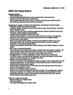 HWC 313 Class Note 3