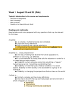 Week one notes