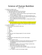 Science of Human Nutrition- Week 3