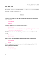 EXAM ONE STUDY GUIDE ONLY