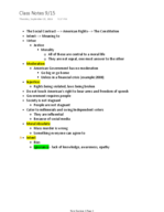 Class Notes 9/15 - American Political System 