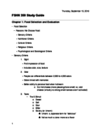 FSHN300: Exam 1 Study Guide