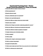 Experimental Psychology Exam 1 Review