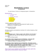 Week 4 Notes: Biostatistics