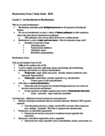 Biochemistry Exam 1 study guide