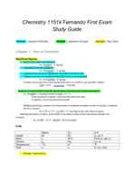 Chemistry 1151k Exam 1 Study Guide