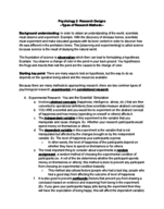 Psychology Research Designs
