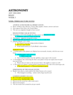 AST 1002 Week 3 Lecture + Textbook Notes