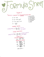 PH101 complete formula sheet Exam 1