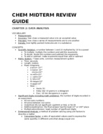 CHM 111 Midterm Review Guide