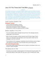 Journalism 413 The Times that try Men's Souls