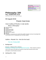 Phaedo Lecture Notes