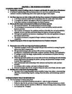 MIE 201, Chapter 1 Book Notes