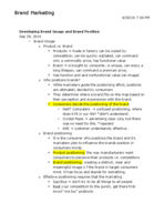 Week 5 - Brand Management notes. 