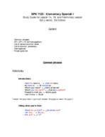 SPN 1120 - Exam 1 Study Guide