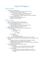 Chemistry Chapter 1