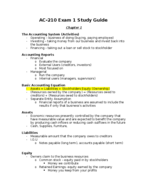 AC-210 Exam 1 Study Guide