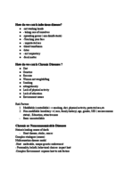 Chronic Disease Notes and Prevention
