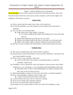 Introduction to Public Health 205, Week 4 Notes 