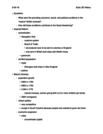 Early US History Week 6 Notes