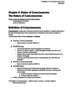 Chapter 6: States of Consciousness (Lecture and Textbook Notes)
