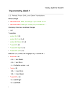 Trigonometry, Week 34