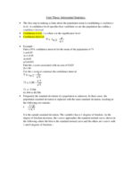 Introductory Statistics Unit 3