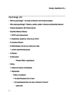 Psych 201 Week 1 notes