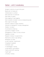 Italian unit 2 vocabulary