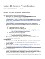 Biochemistry Notes - Lecture 10, 11