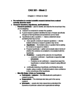 CAS 301 Week 2 Notes