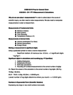 CHEM001W - CH1 PT II MEASUREMENTS & CALCULATIONS