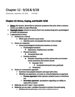 Intro to Psych II Chapter 12 Notes