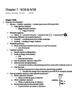 Gen Bio - Unit 2 - Chapter 7 - 9/26 & 9/28