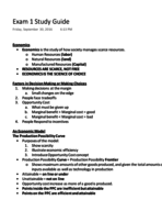 EC 201 Liedholm Exam 1 Study Guide