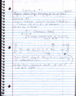 Organic Chemistry Class Notes Week One