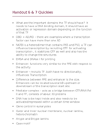 Handout 6 and 7 Summaries 