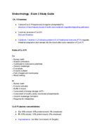 Endocrinology - Exam 2 Study Guide