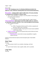 Week One What is health