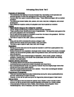 Anthropology and the Human Experience Study Guide EXAM2