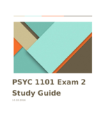 PSYC 1101 Exam 2  Study Guide