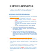Chapter 11 & 12 Notes Research Methods
