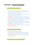 Chapter 7 Notes: Making Meaning