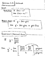 Week 7 Derivative Rules