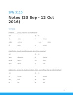 SPN 3110 Class Notes (Sep 28 - Oct 12)