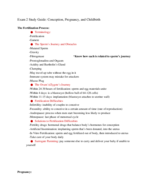 Exam 2 Guide: Conception, Pregnancy/Childbirth, Birth Control