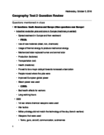 Geography Test 2 Study Guide