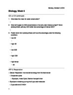 Biology, Week 6 notes